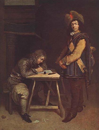 TERBORCH, Gerard Officer Writing a Letter Germany oil painting art